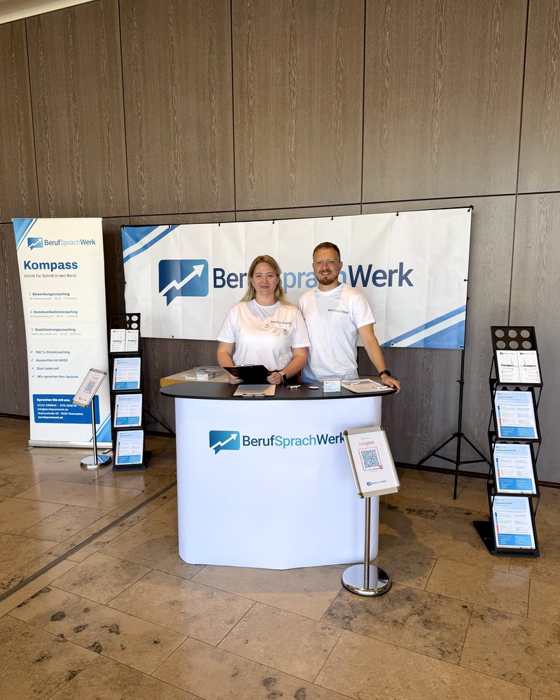 Rückblick: unser Stand auf der Jobbörse für Zugewanderte in Rastatt